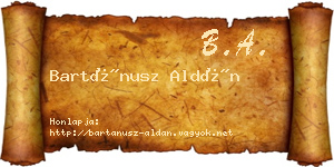 Bartánusz Aldán névjegykártya